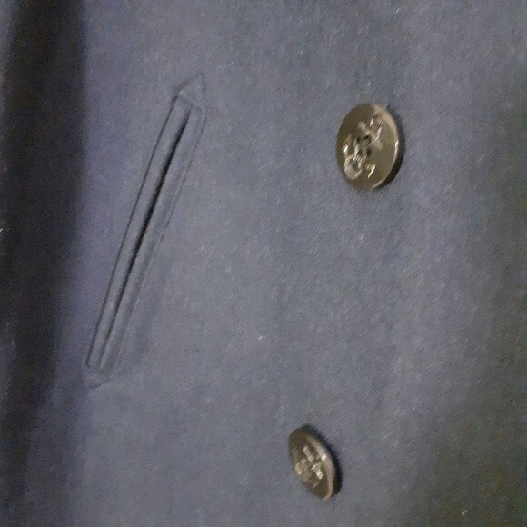 Jessica London classic navy blue double-breasted wool pea coat jacket 20p 22p - Picture 5 of 6